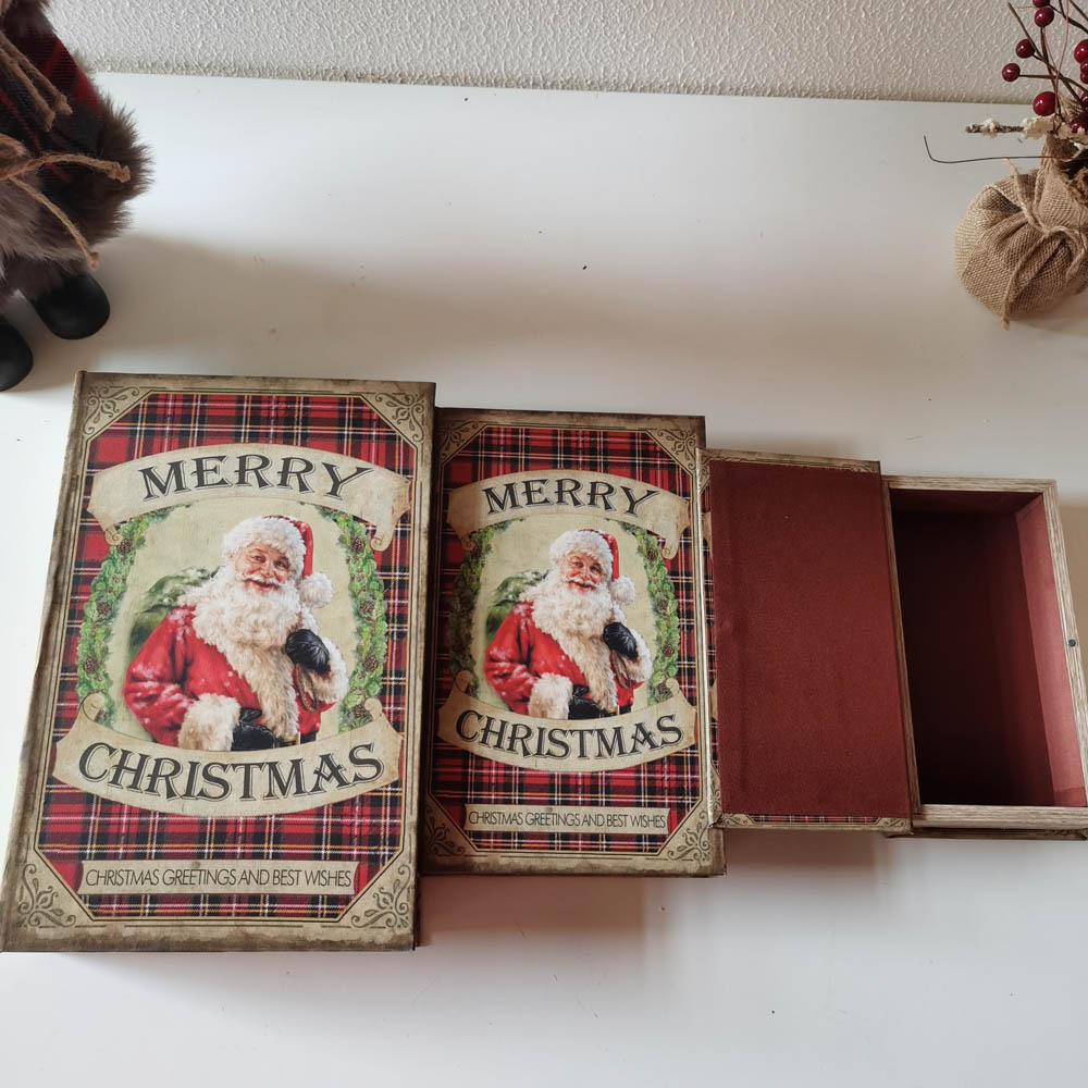 [OFFICIAL] Glitzhome 3 Piece Decorative Vintage Book Shaped Christmas Storage Book Box Set