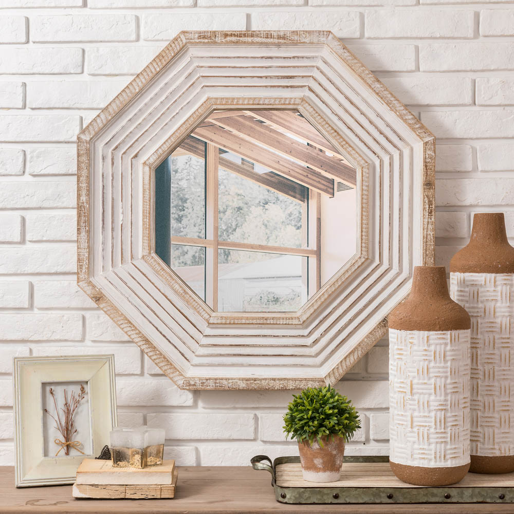 [OFFICIAL] Glitzhome Vintage Octagonal Wooden Wall Mirror