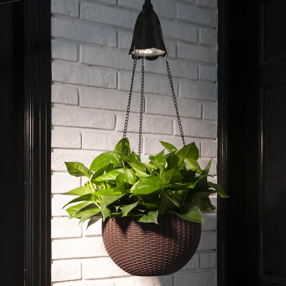 [OFFICIAL] Glitzhome 30"H Solar Lighted Brown Plastic Hanging Basket/Planter