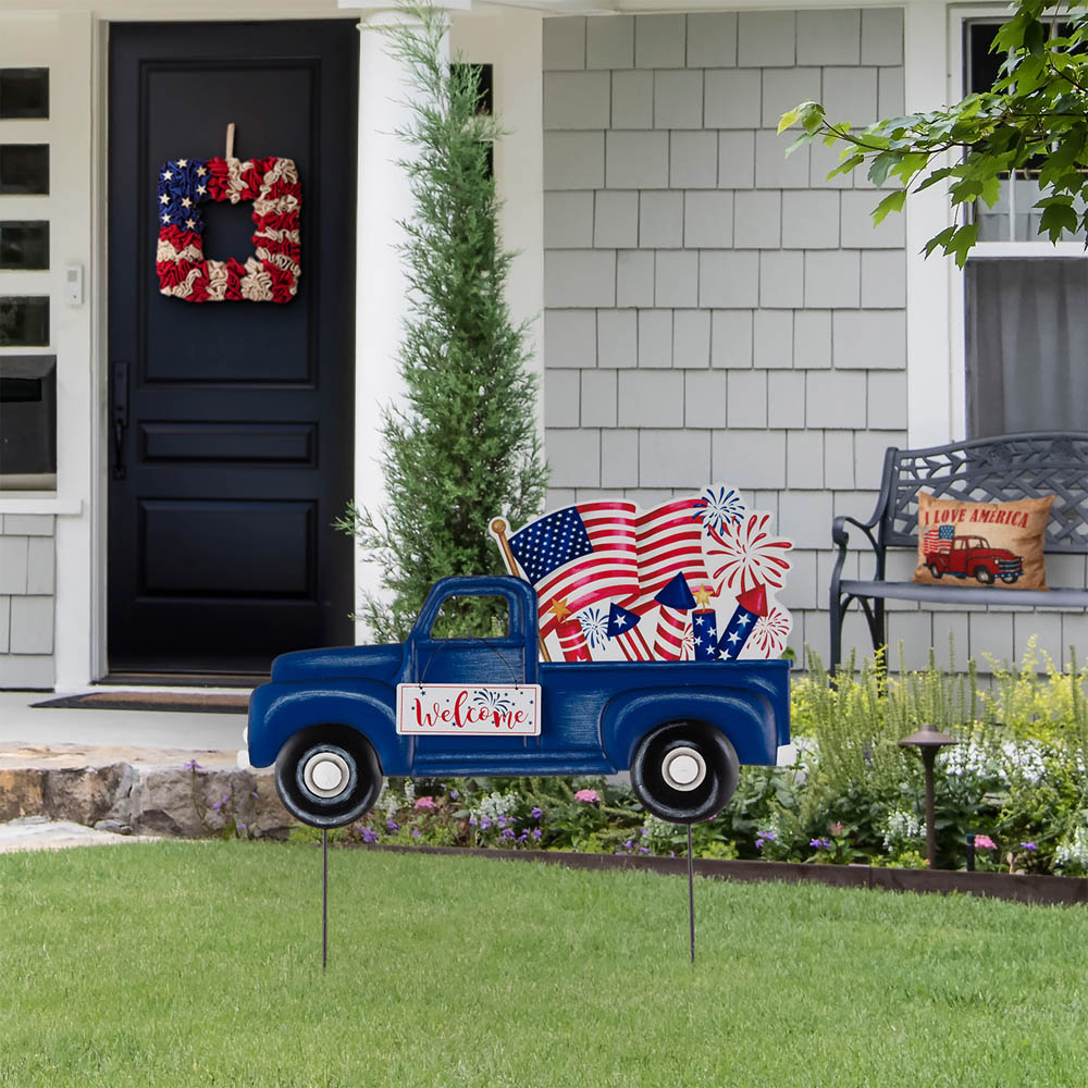 [OFFICIAL] Glitzhome 24"L Metal Patriotic Truck Yard Stake or Wall Décor