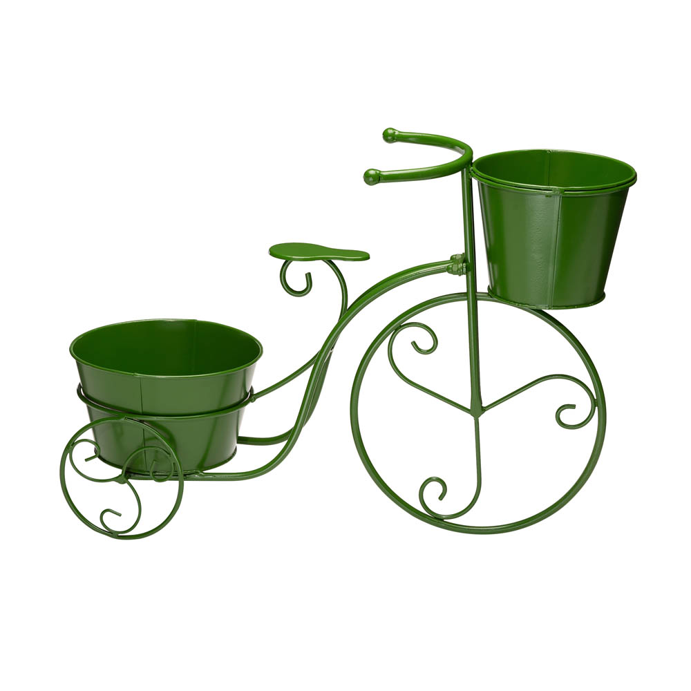 [OFFICIAL] Glitzhome 15"H Hand Painted Green Metal Bicycle Plant Stand