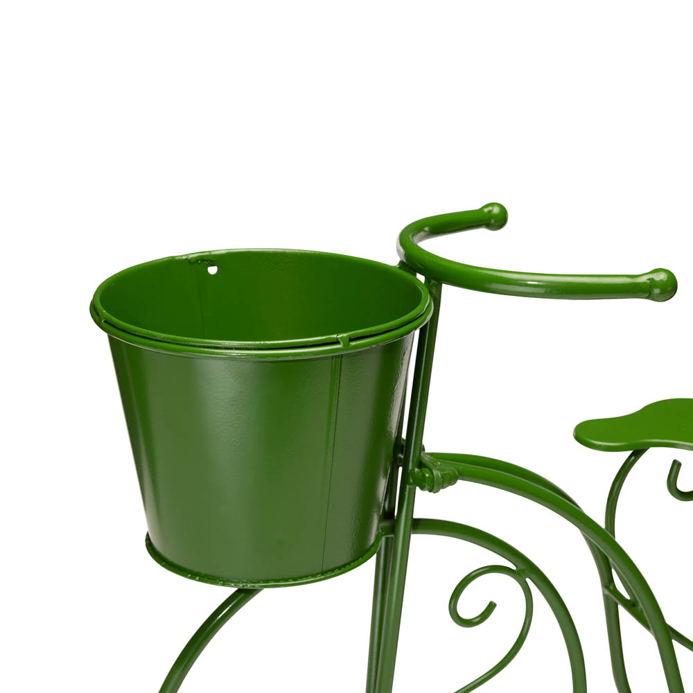 [OFFICIAL] Glitzhome 15"H Hand Painted Green Metal Bicycle Plant Stand