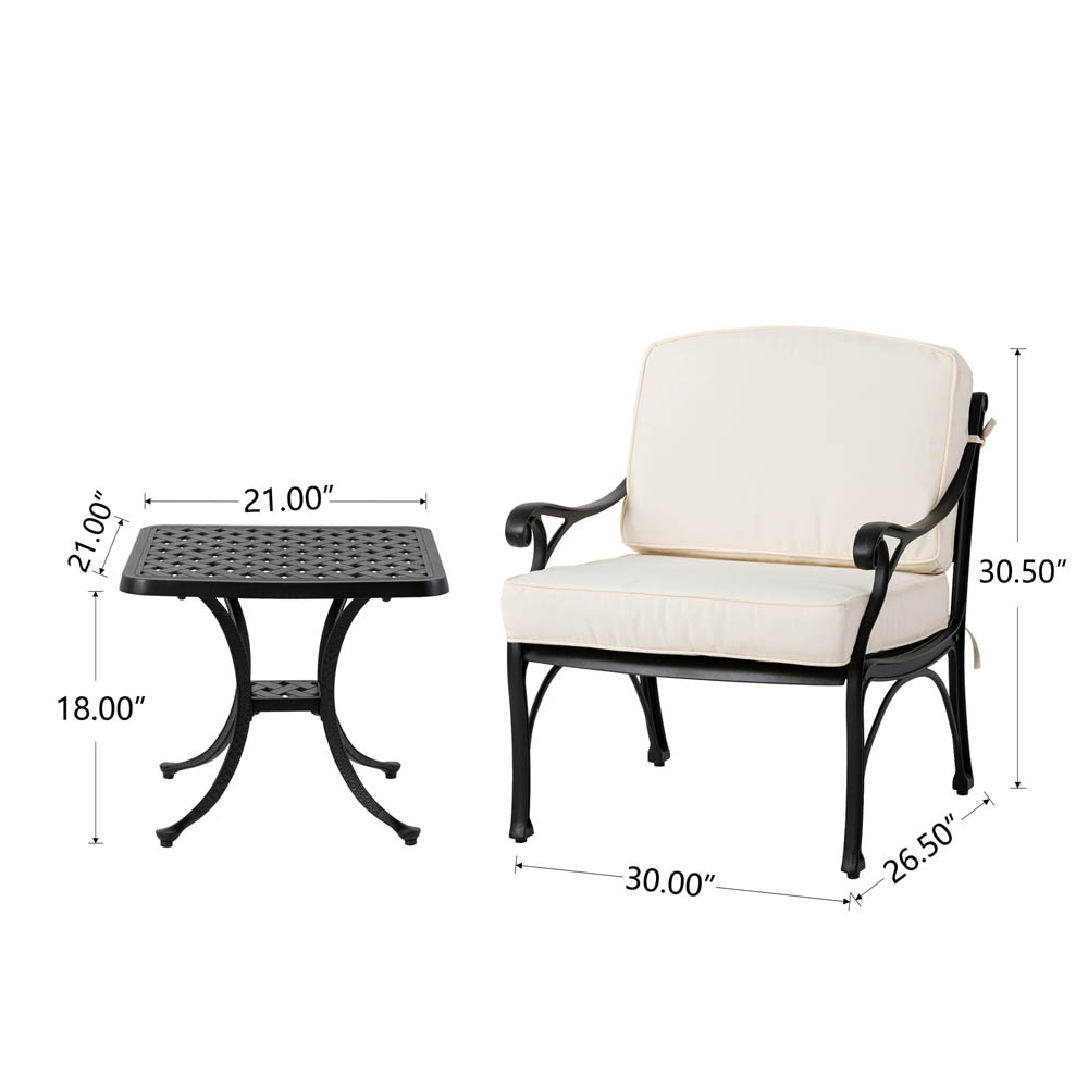 [OFFICIAL] Elm PLUS 3 Piece Cast Aluminum Patio Sectional Sofa Set with