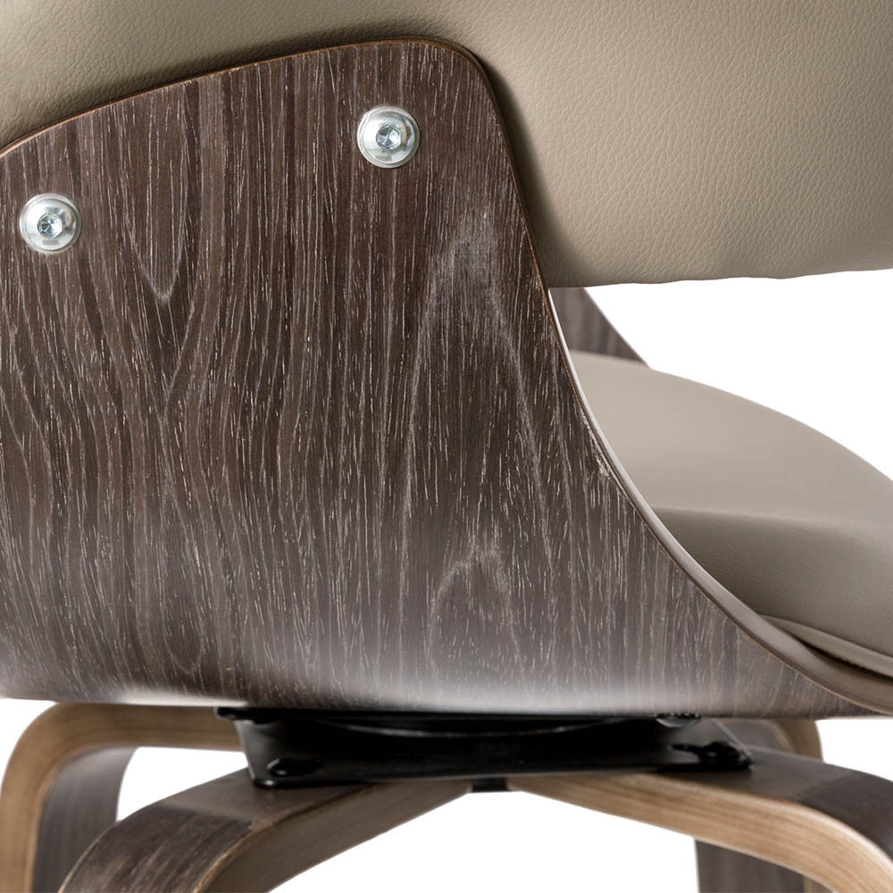 [OFFICIAL] Glitzhome Midcentury Modern Gray PU Leather/ Oak Bentwood