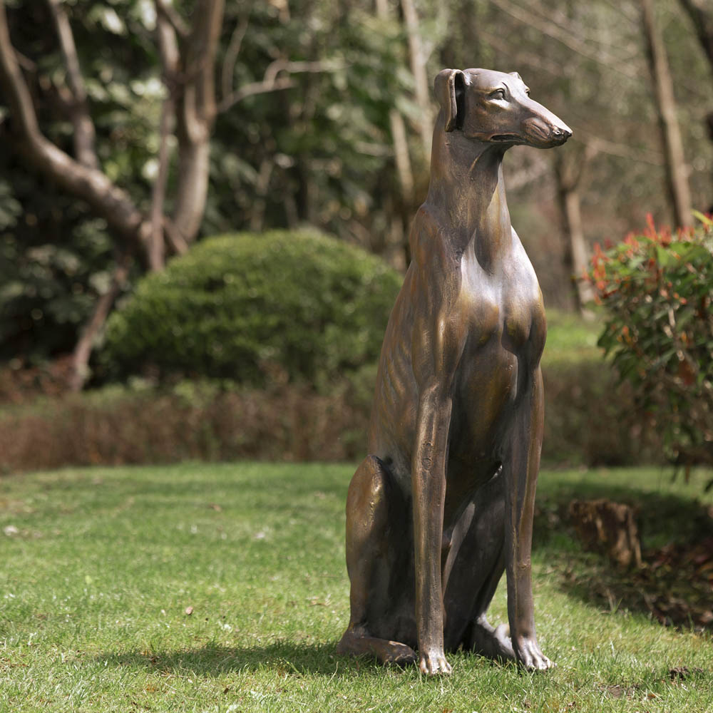 [OFFICIAL] Glitzhome 30.25"H MGO Sitting Greyhound Dog Garden Statue