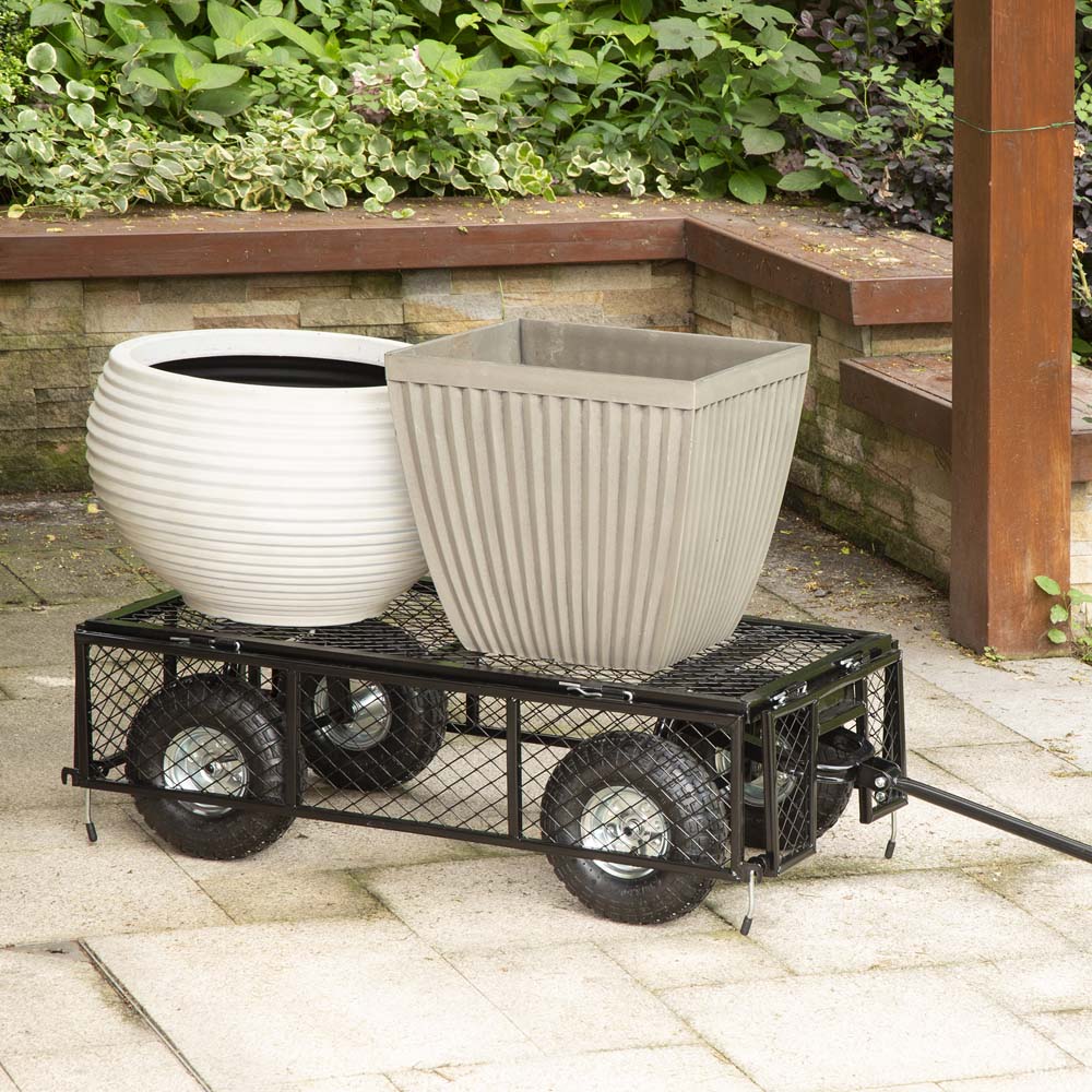[OFFICIAL] Glitzhome Heavy Duty Black Steel Utility Garden Cart, 550 lbs Weight Capacity