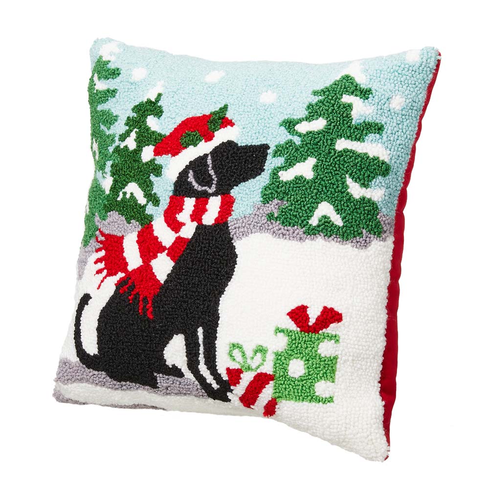 [OFFICIAL] Glitzhome 14"L Hooked Christmas Dog Throw Pillow