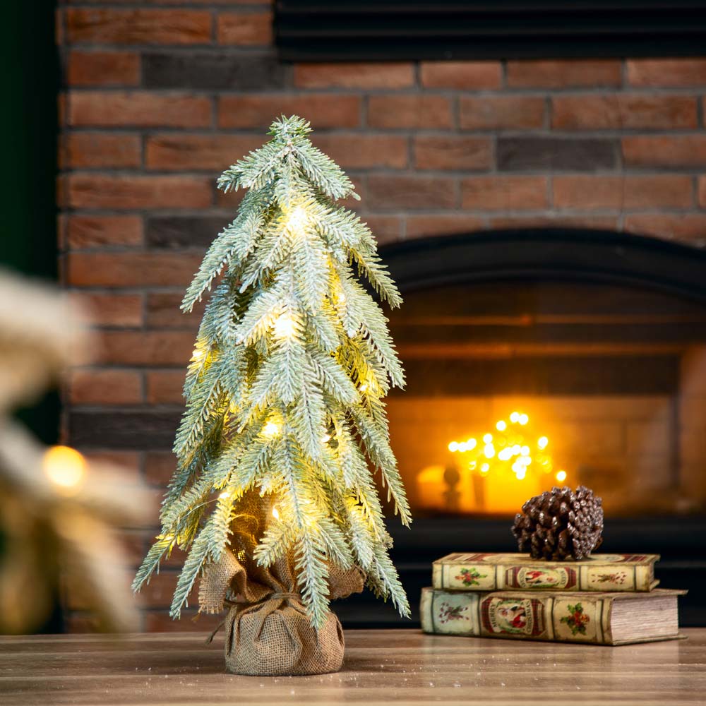 [OFFICIAL] Glitzhome 18"H Lighted Frosted Artificial Tabletop Tree