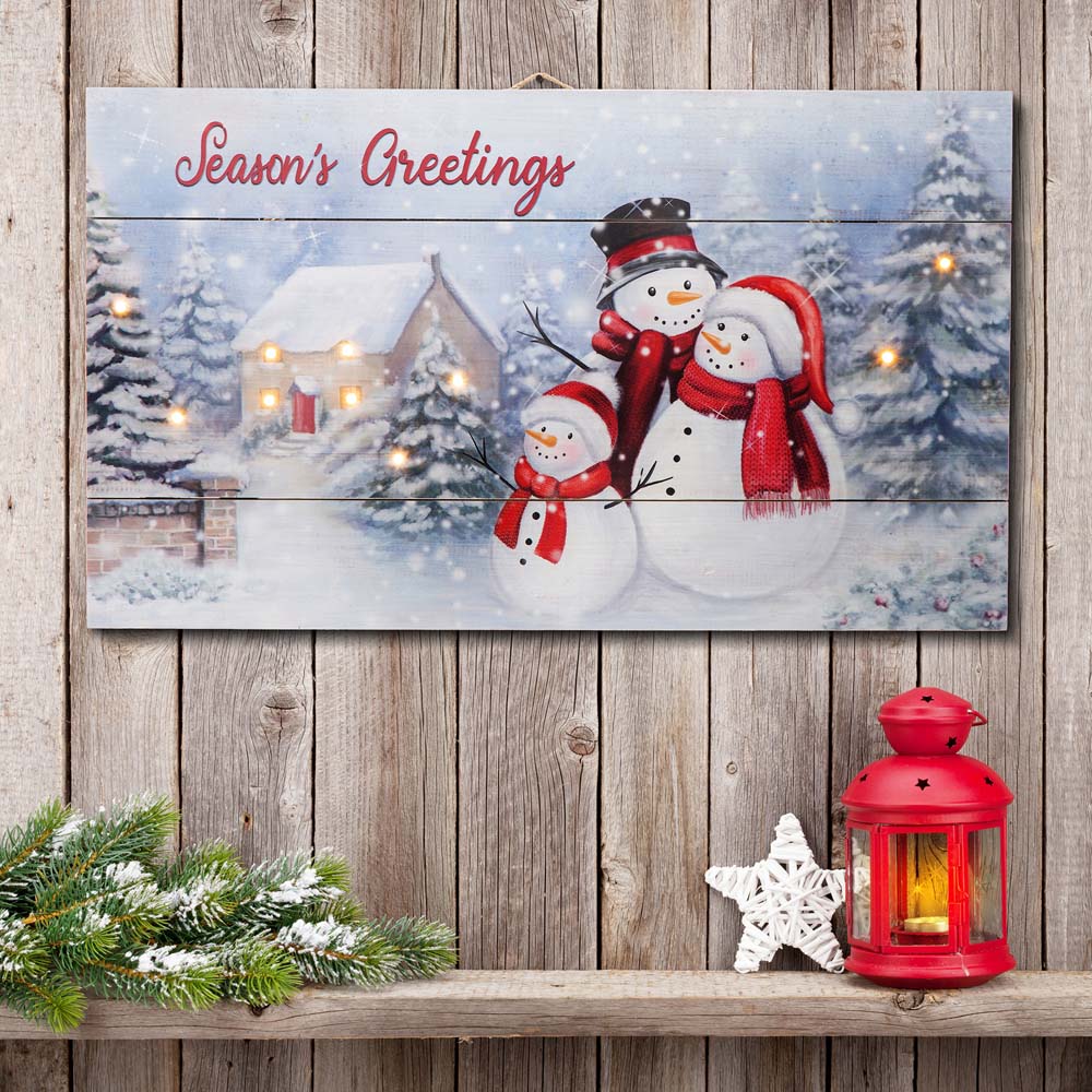 [OFFICIAL] Glitzhome 24"L Christmas Lighted Wooden Snowman Wall Hanging