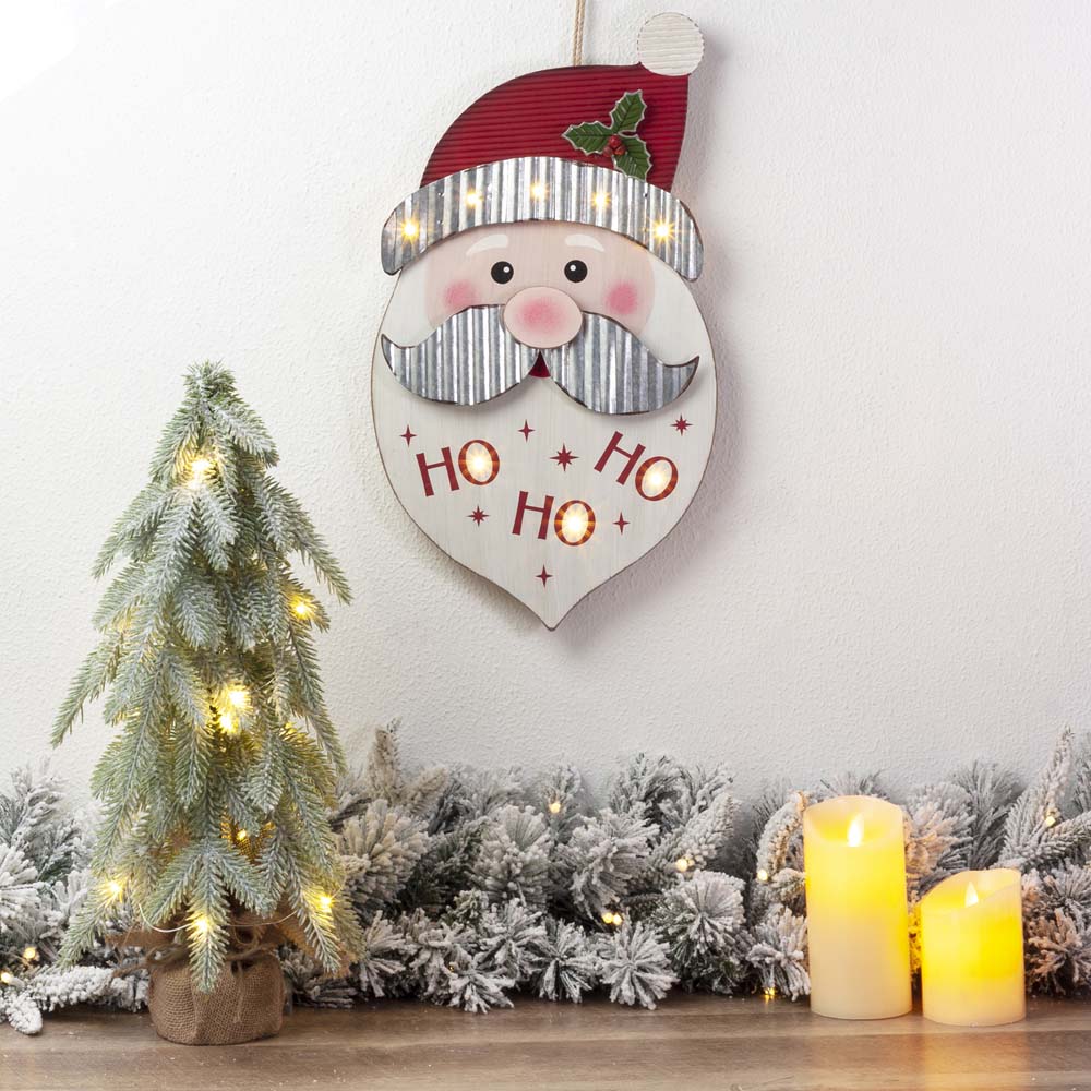 [OFFICIAL] Glitzhome 19"H Christmas Lighted 3D Wooden Metal Santa Wall