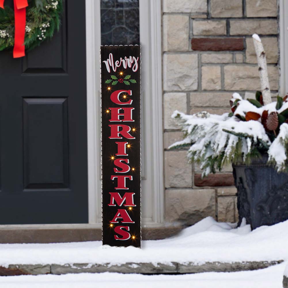 [OFFICIAL] Glitzhome 42"H Lighted Wooden Black "Merry CHRISTMAS" Porch