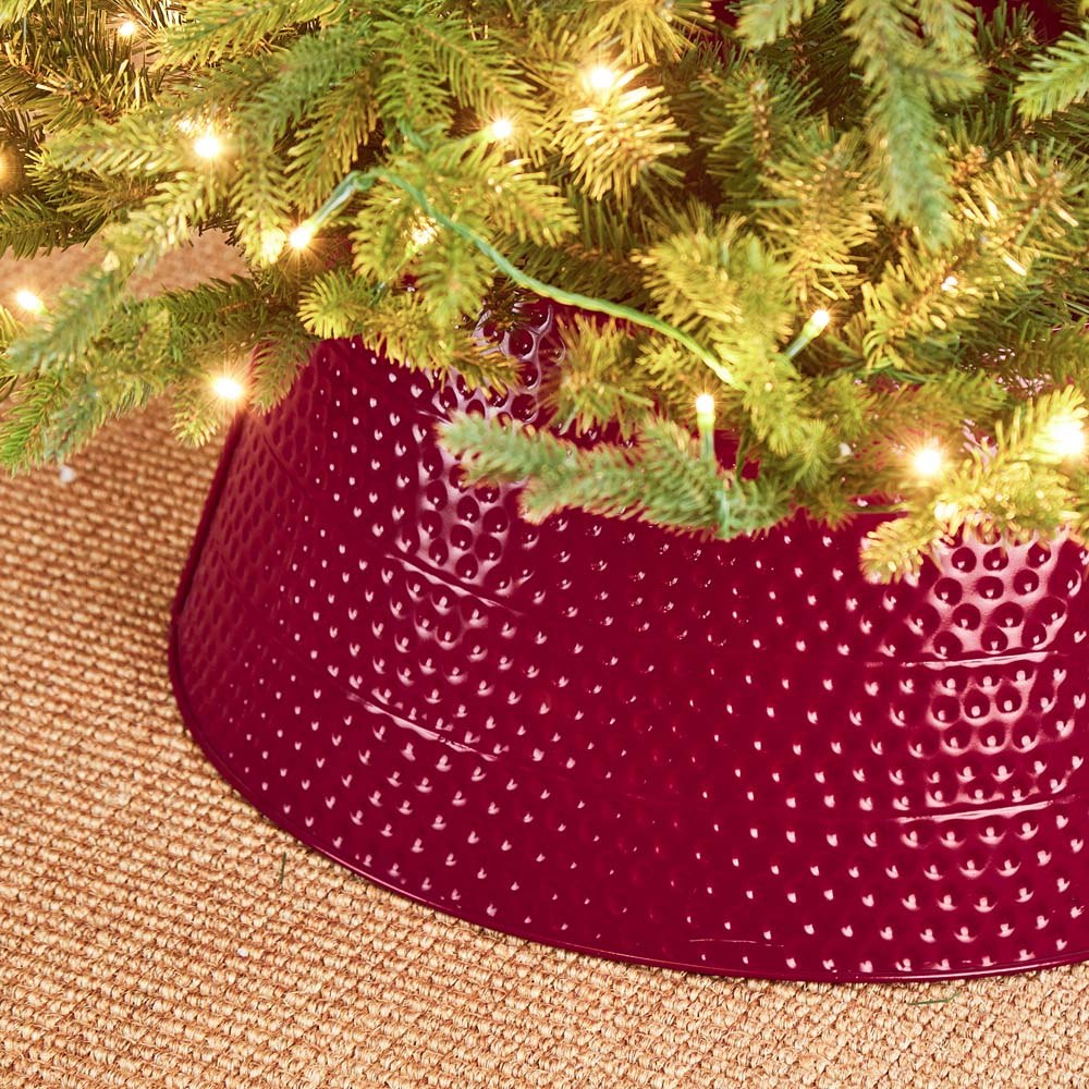 [OFFICIAL] Glitzhome 22"D Red Hammered Metal Tree Collar