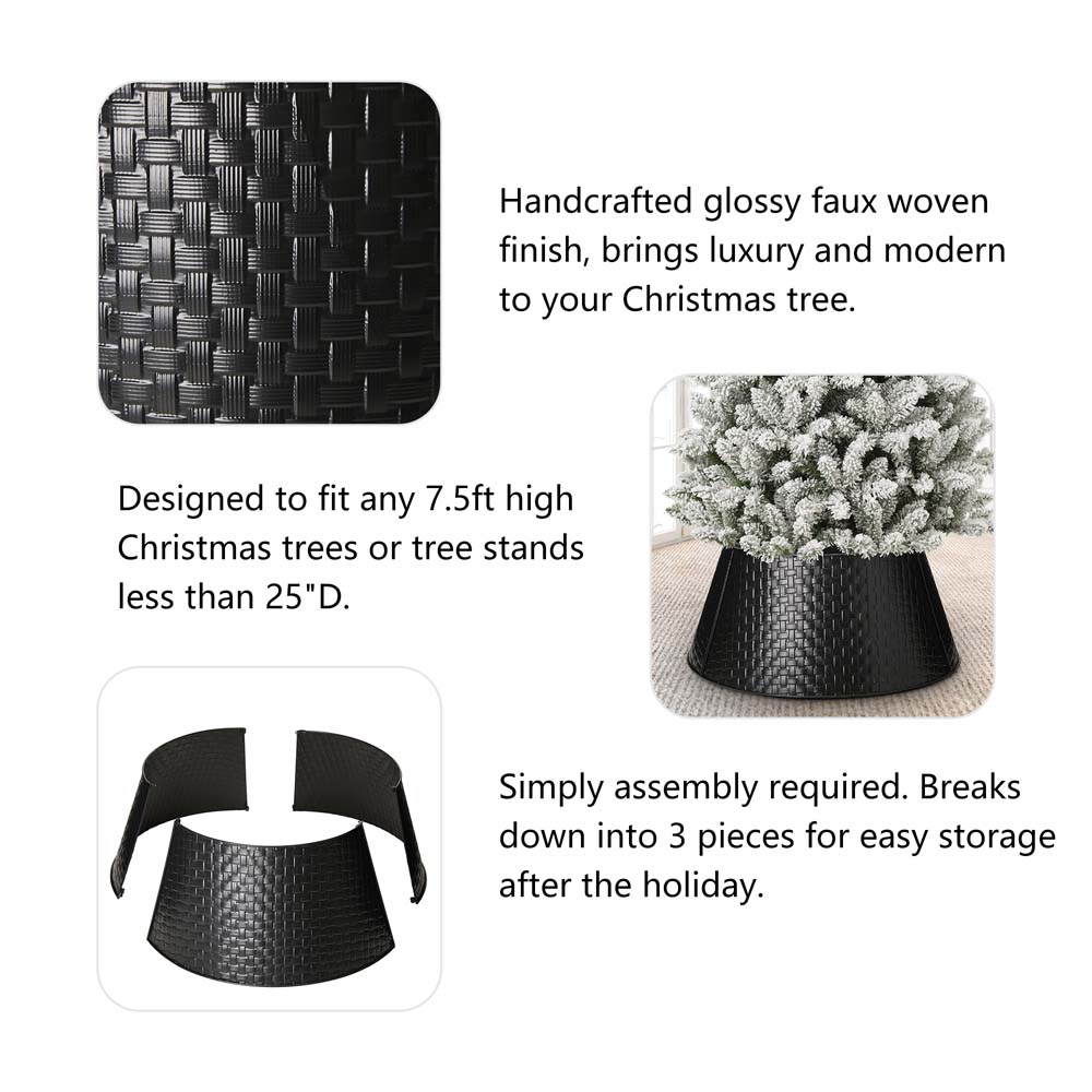 [OFFICIAL] Glitzhome 26"D Black Metal Woven Tree Collar