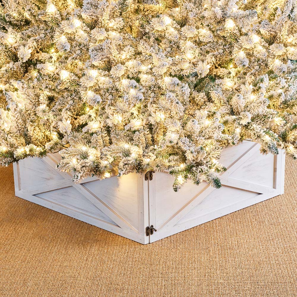 [OFFICIAL] Glitzhome 30"L Washed White Large Wooden Christmas Tree Collar