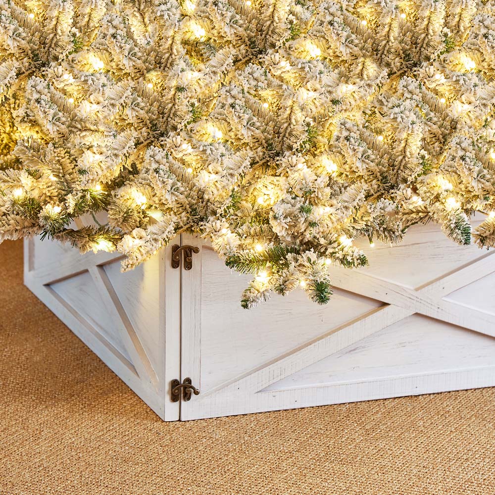 [OFFICIAL] Glitzhome 30"L Washed White Large Wooden Christmas Tree Collar