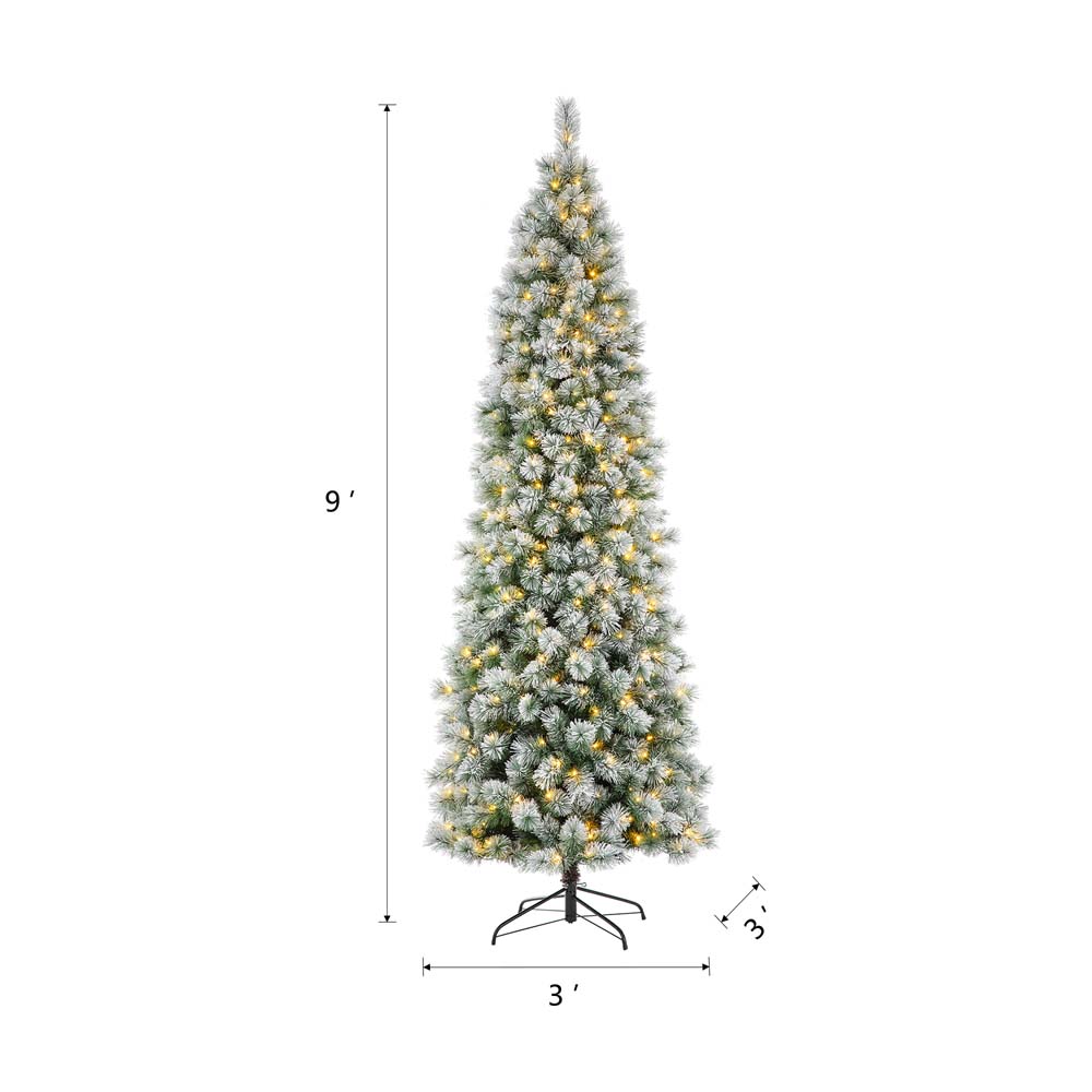 [OFFICIAL] Glitzhome 9ft PreLit Flocked Pencil Pine Artificial