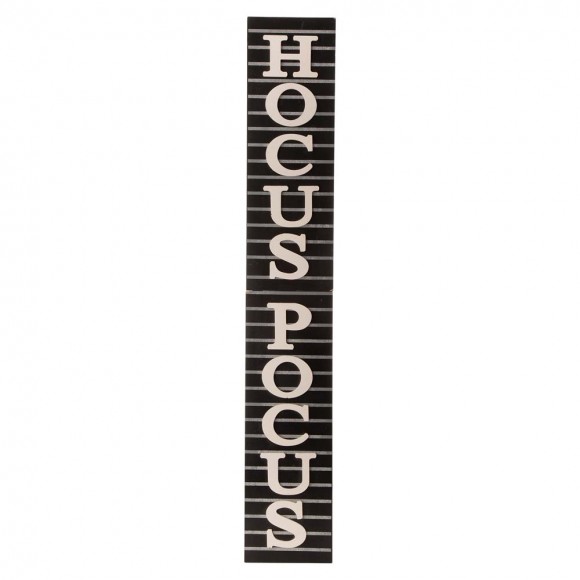 Glitzhome 60"H Halloween Wooden Hocus?Pocus Standing Porch Sign or Hanging Decor (KD, Two Function)