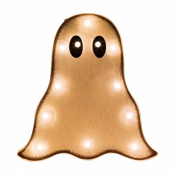 Glitzhome Halloween Marquee LED Ghost Sign Wall Decor Battery Operated